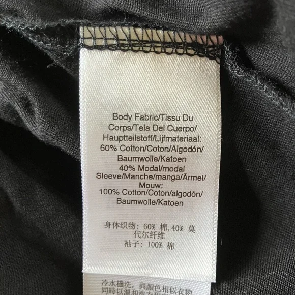 NWT DKNY Black Cottton and Pink Puff Sleeve Top (Large) - Picture 6 of 6